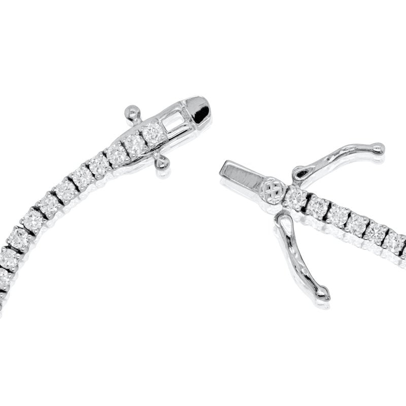 Sterling Silver Rhodium Plated Lab Diamond 2mm TCW 2.04ct Tennis Bracelet