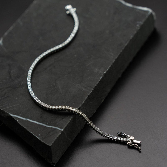 Sterling Silver Rhodium Plated Lab Diamond 2mm TCW 2.04ct Tennis Bracelet